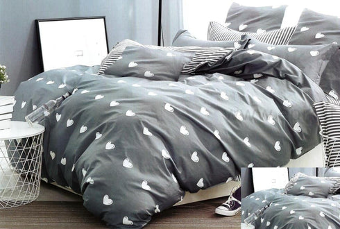 Satino medvilnės patalynės komplektas "Grey Valentine"